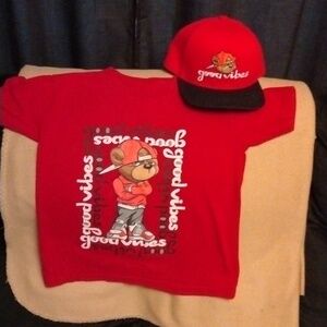 ❤️O.G HUSTLE RED PRINTED T-SHIRT W/MATCHING SNAPBACK HAT❤️